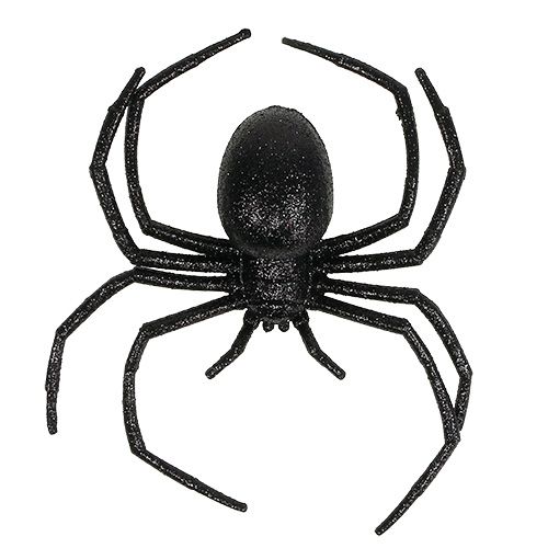 Floristik24 Araña negra 16cm con mica