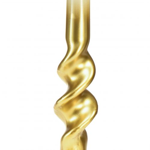 Artículo Velas torcidas velas en espiral de oro blanco Ø2cm H30cm 2 piezas