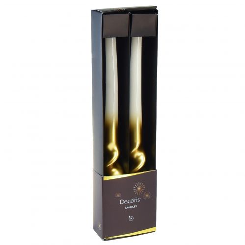 Artículo Velas torcidas velas en espiral de oro blanco Ø2cm H30cm 2 piezas