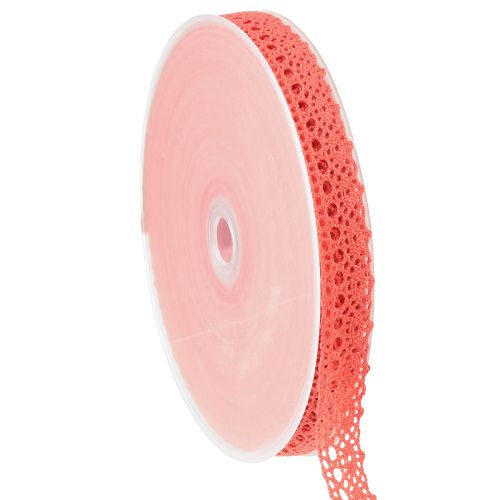 Floristik24 Cinta decorativa de encaje Coral W16mm L20m