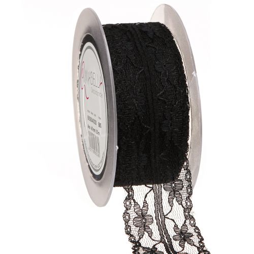 Artículo Cinta de encaje vintage cinta de luto negra encaje 40mm 20m