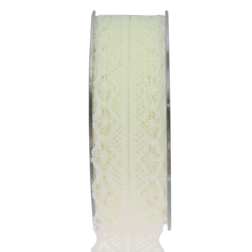 Floristik24 Cinta de encaje cinta de regalo color crema cinta decorativa 28mm 20m