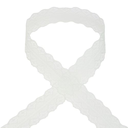 Artículo Cinta de encaje cinta de regalo color crema cinta decorativa 28mm 20m