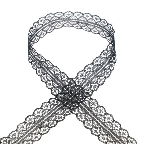 Artículo Cinta de encaje cinta de regalo cinta negra encaje 28mm 20m