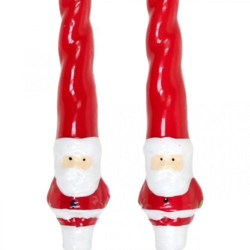 Artículo Velas cónicas Papá Noel vela navideña 26cm 2uds