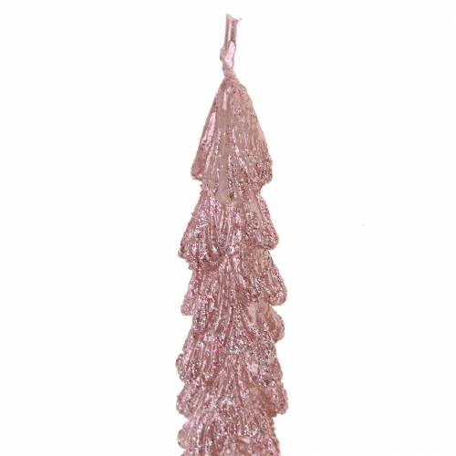 Floristik24 Velas puntiagudas abeto rosa metalizado 30mm × 260mm 2pcs