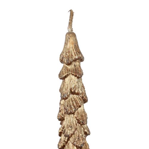 Floristik24 Velas Cónicas Velas Metálicas Marrón Velas Navideñas 25cm 2uds