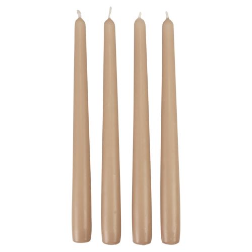Floristik24 Velas cónicas Velas Wenzel beige 250/23mm 12 piezas