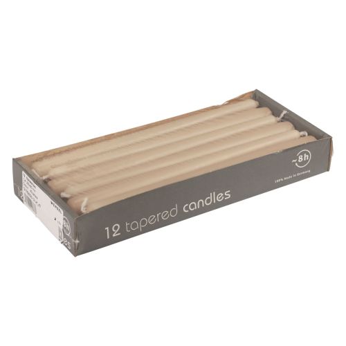 Floristik24 Velas cónicas Velas Wenzel beige 250/23mm 12 piezas