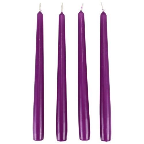Floristik24 Velas cónicas Velas Wenzel violeta 250/23mm 12 piezas