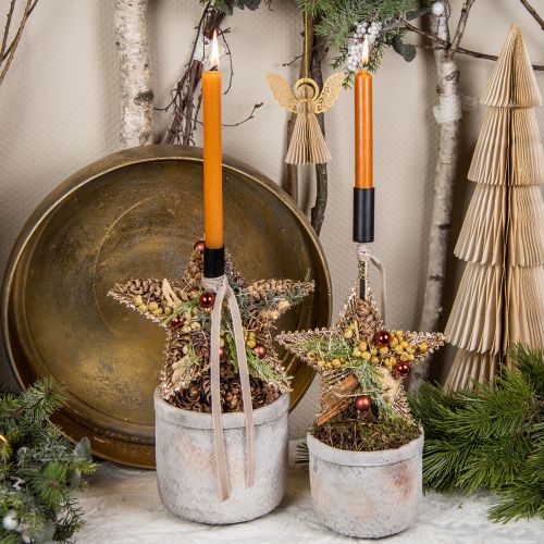 Artículo Velas cónicas, velas de palo, velas Wenzel, naranja, 250/23 mm, 12 piezas