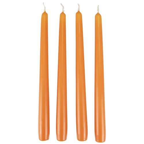 Artículo Velas cónicas, velas de palo, velas Wenzel, naranja, 250/23 mm, 12 piezas
