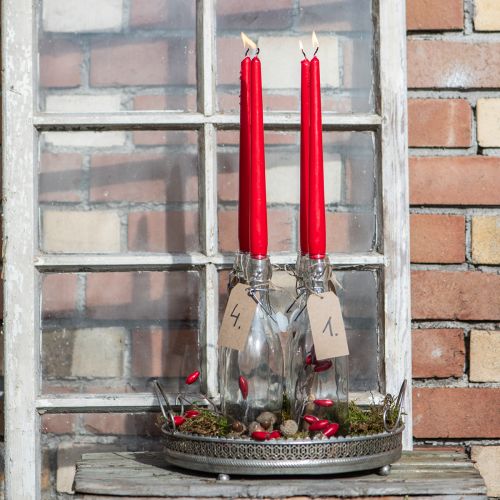 Velas cónicas 250/23 rubí (12 unidades) | Floristik24.es