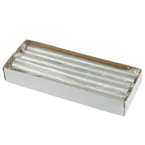 Artículo Velas cónicas 300/23 plata 12ud.