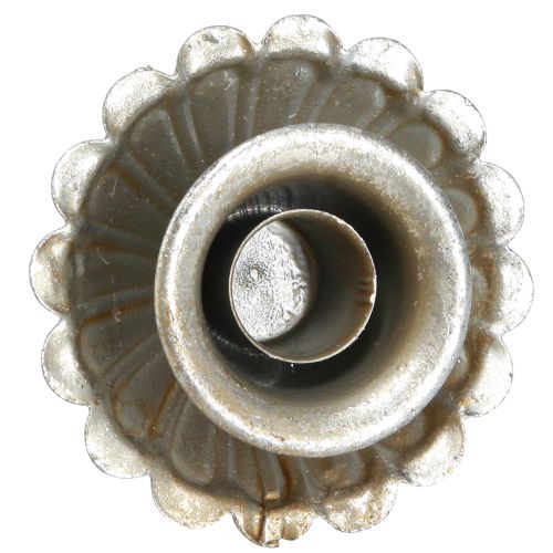 Artículo Portavelas cónico portavelas antiguo plateado con mandril Ø8,5cm 4ud