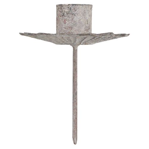 Artículo Portavelas cónico para pegar gris antiguo 7×8,5cm 4ud