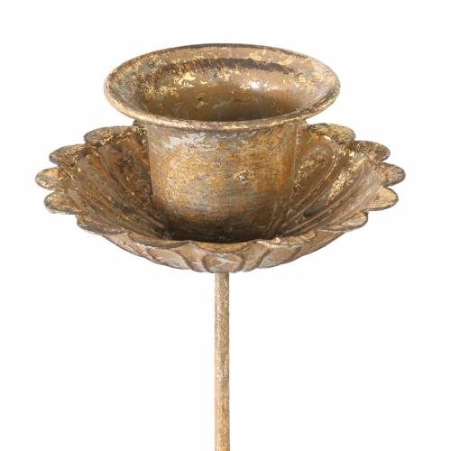 Floristik24 Portavelas cónico para pegar estilo antiguo dorado Ø8,5cm 4ud