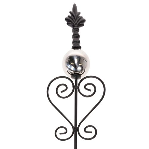 Artículo Estaca de jardín con diseño ornamentado, forma decorativa y elegante bola de metal, 90 cm, 2 piezas