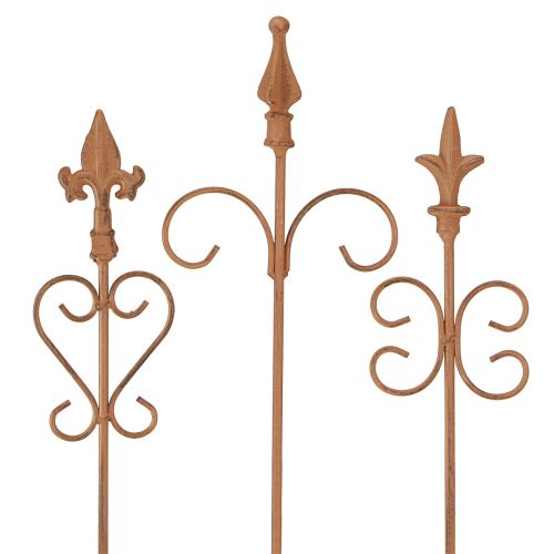 Floristik24 Decoración de jardín vintage con forma de palo, decoración de óxido, surtido de 58 cm, 3 unidades