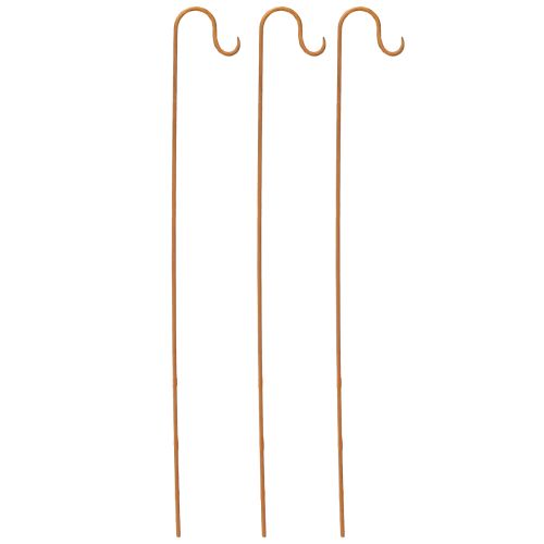 Floristik24 Varilla con gancho para decoración de óxido, decoración de jardín de metal, H80 cm, 3 piezas