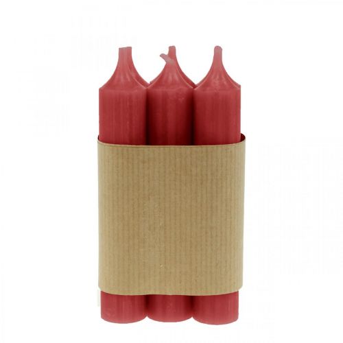 Artículo Vela cónica roja velas lisas rojo rubí 120mm/Ø21mm 6 piezas