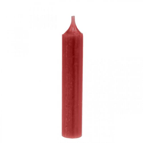 Floristik24 Vela varilla velas color rojo rubi 120mm/Ø21mm 6pcs