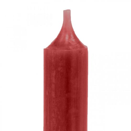 Artículo Vela cónica roja velas lisas rojo rubí 120mm/Ø21mm 6 piezas