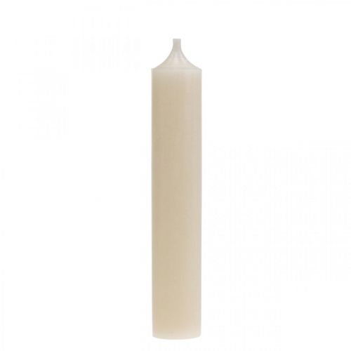 Vela de palo decoración de vela blanca crema 120mm/Ø21mm 6 piezas