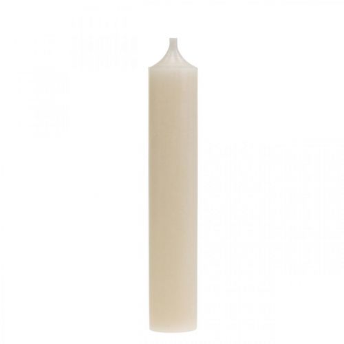 Floristik24 Vela cónica vela blanca crema decorativa 120mm / Ø21mm 6uds