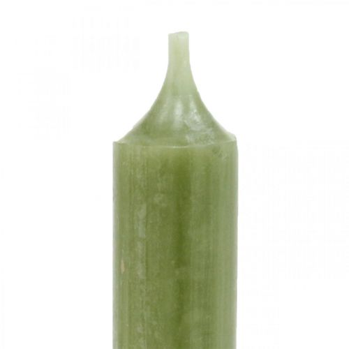 Artículo Vela cónica verde velas premium de color liso 120mm/Ø21mm 6ud