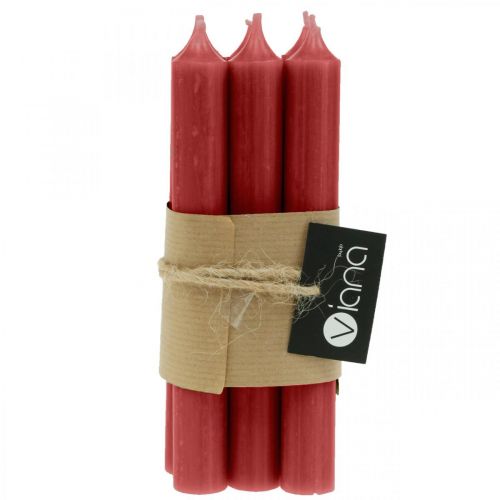 Artículo Vela cónica roja velas lisas rojo rubí 180mm/Ø21mm 6ud