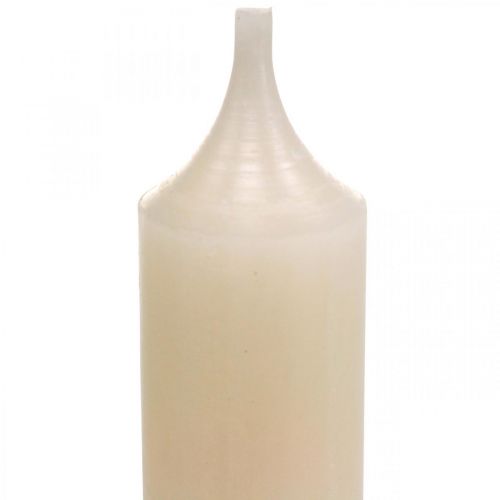 Artículo Vela de palo decoración de vela blanca crema 120mm/Ø21mm 6 piezas