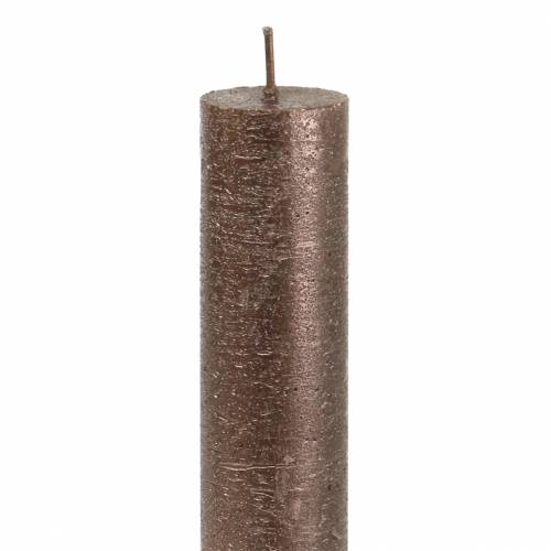 Artículo Velas cónicas monocolor cobre metalizado 34mm×240mm 4 piezas