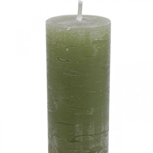 Artículo Velas de colores sólidos velas de palo verde oliva 34×240mm 4pcs