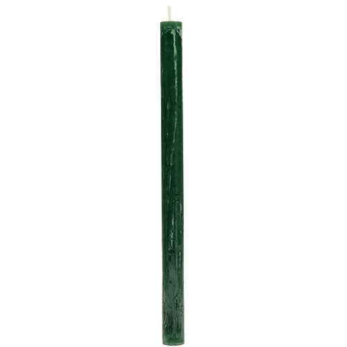 Floristik24 Vela verde oscuro teñida en masa 34 x 240mm 4uds