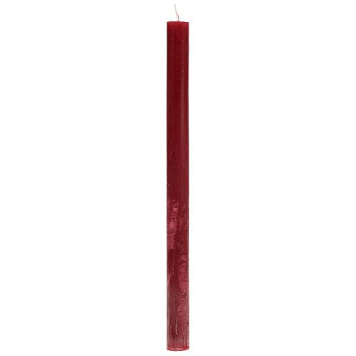 Floristik24 Vela 21mm x 300mm rojo oscuro teñido 12uds