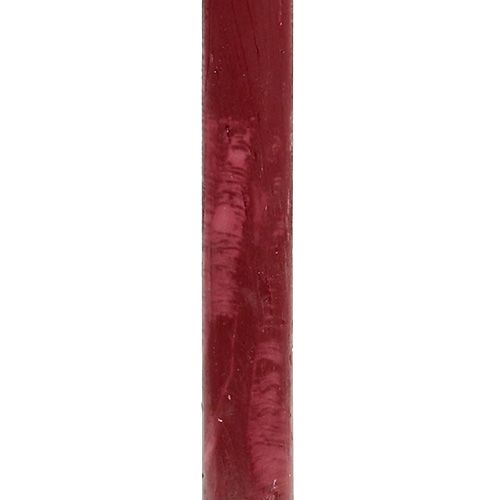 Floristik24 Vela 21mm x 300mm rojo oscuro teñido 12uds