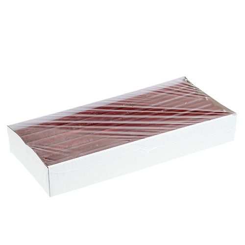 Floristik24 Vela 21mm x 300mm rojo oscuro teñido 12uds