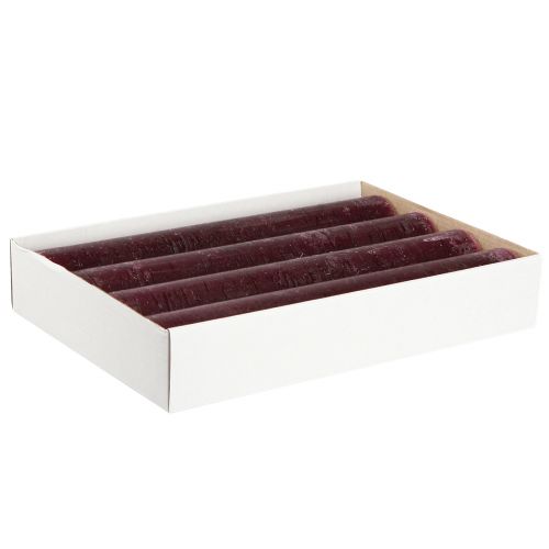 Artículo Velas cónicas velas de color liso burdeos 50x300mm 4 piezas