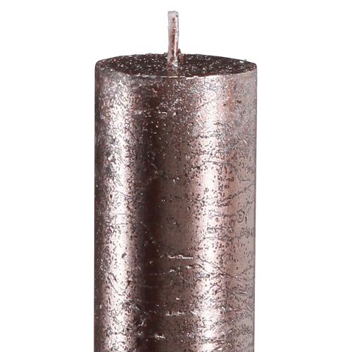 Floristik24 Velas cónicas monocolor cobre lacado 34x300mm 4 piezas