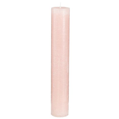 Velas de palo, velas monocromáticas, rosa claro, 50x300mm, 4 unidades
