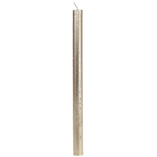 Velas cónicas monocolor oro claro 21×240mm 12 piezas
