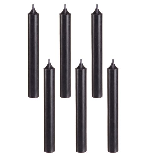 Artículo Velas cónicas velas vela negra decoración Ø21mm 170mm 6 piezas