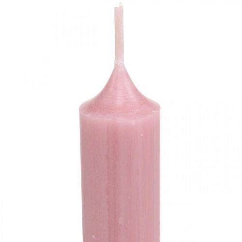 Artículo Velas rústicas velas de palo teñidas de rosa 350/28mm 4 piezas
