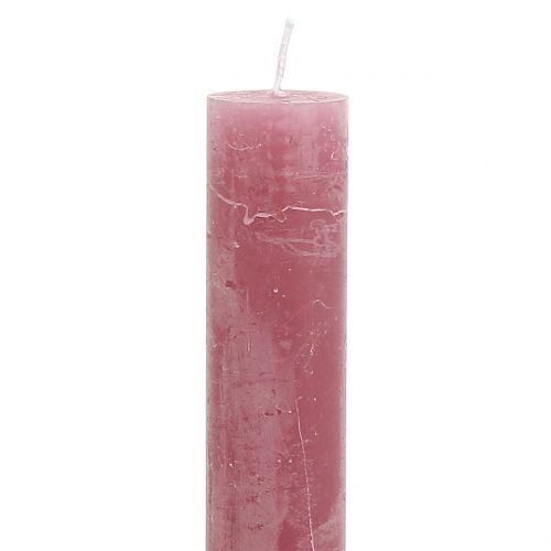 Floristik24 Velas cónicas unicolor rosa viejo 34mm x 300mm 4 piezas