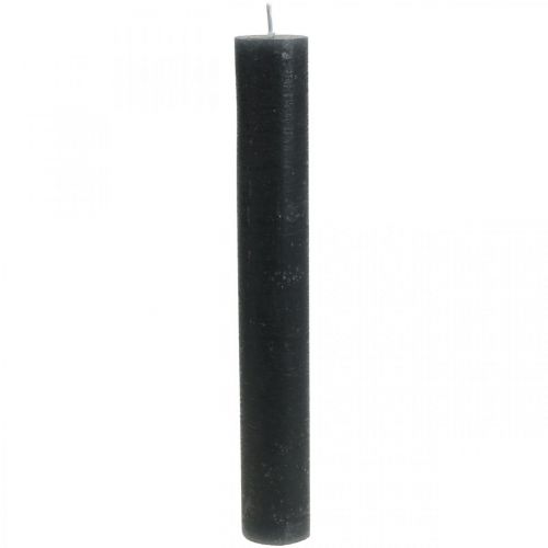Floristik24 Velas cónicas velas antracita lisas 34×240mm 4 piezas