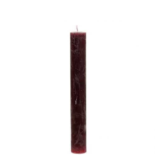 Floristik24 Velas cónicas color liso burdeos 34mm x 240mm 4ud