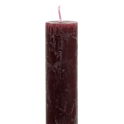 Floristik24 Velas cónicas color liso burdeos 34mm x 240mm 4ud