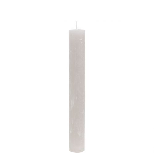 Artículo Velas cónicas unicolor gris 34mm x 240mm 4 piezas