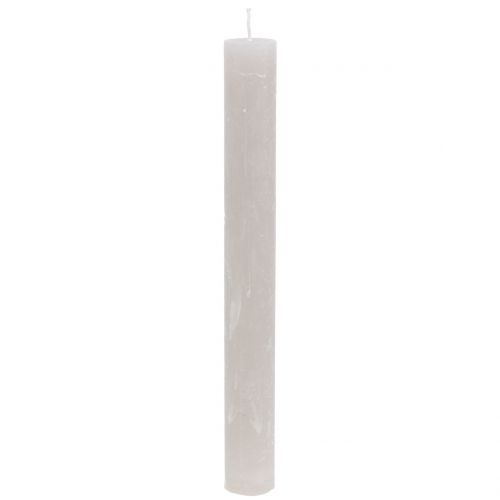 Velas teñidas de gris 34mm x 300mm 4uds